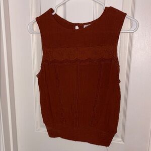 Rust Tank Top with Rounded Neckline